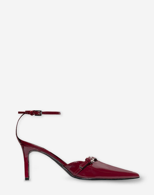 CARLI BUCKLE HEELS BURGUNDY