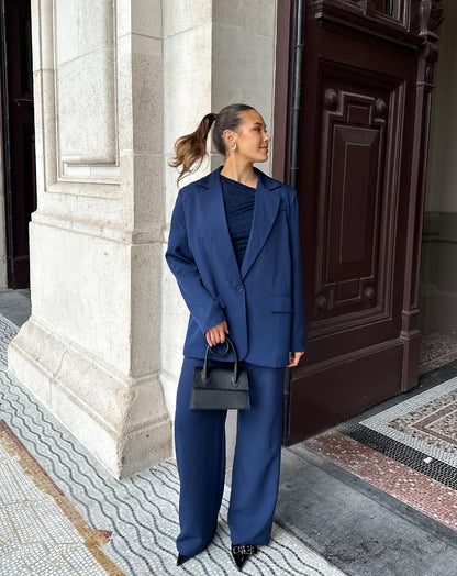 LIZZY STRAIGHT LEG PANTALON MARINEBLAUW