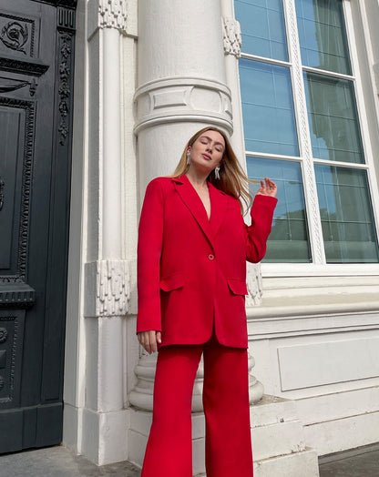 LIZZY STRAIGHT LEG PANTALON ROOD