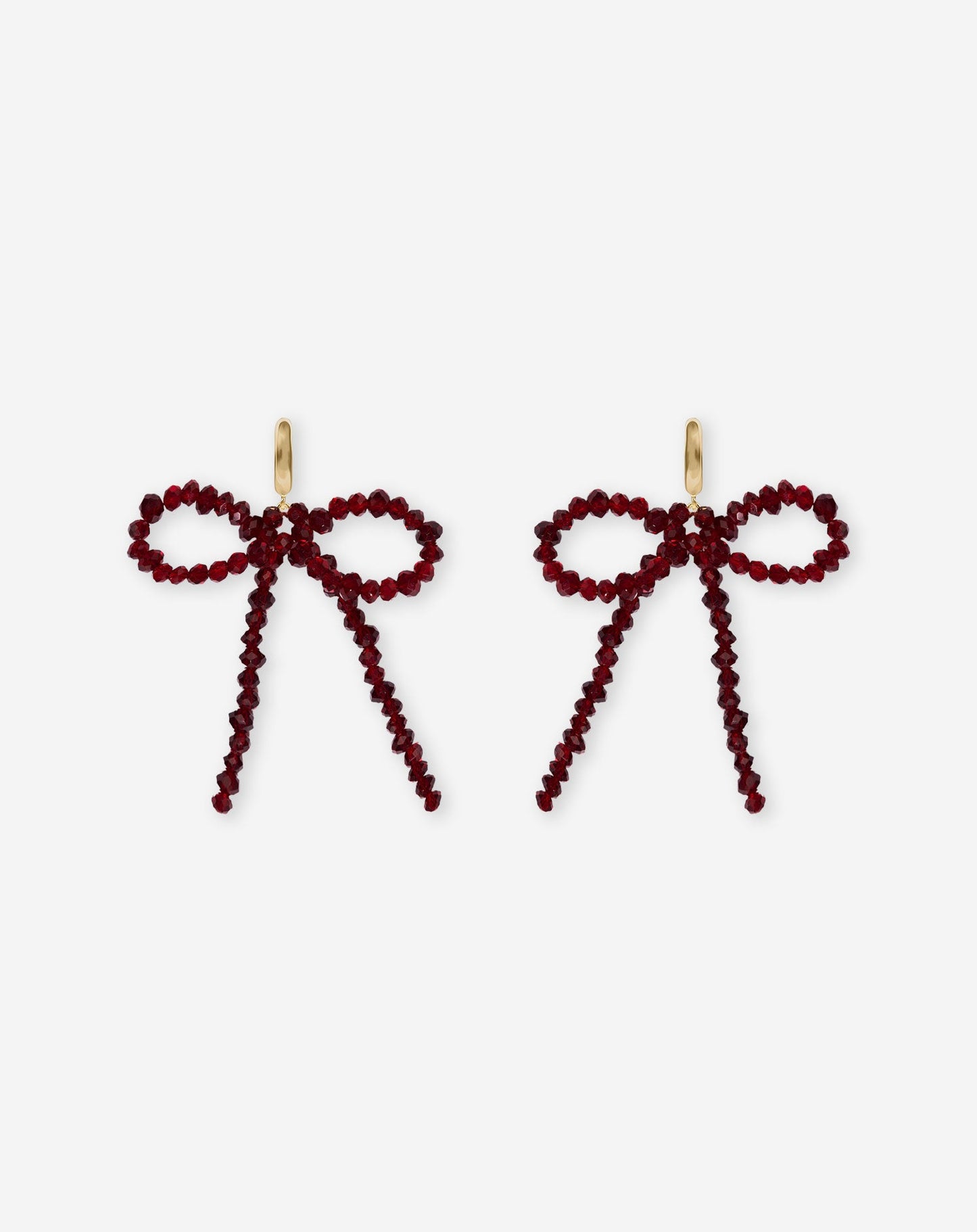 BOW BEADS EARRINGS BORDEAUX