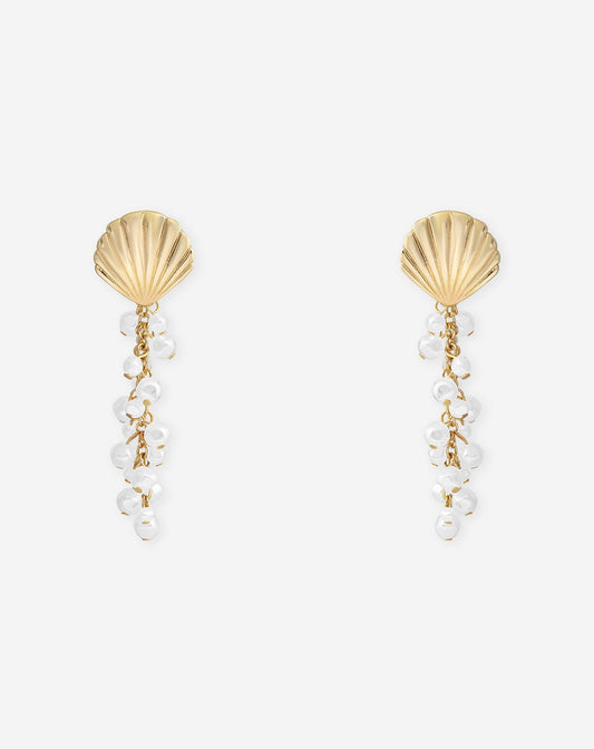 SEASHELL PEARL DROP EARRINGS