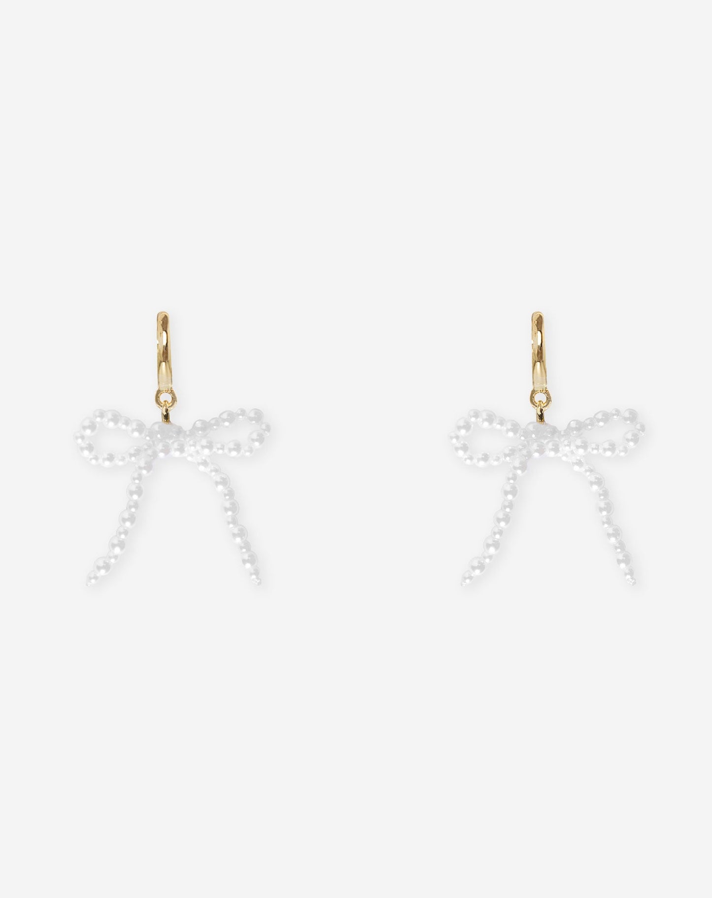 BOW BEADS PEARLS  EARRINGS