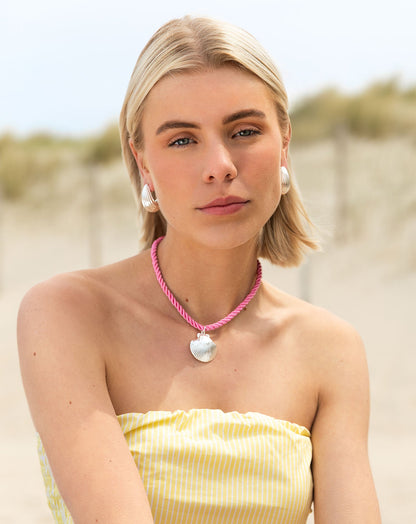 SEASHELL CORD NECKLACE ROZE