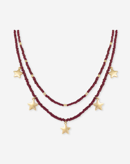 STAR BEADS NECKLACE GIFTSET BORDEAUX