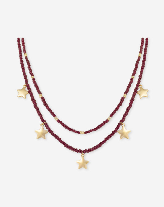 STAR BEADS NECKLACE GIFTSET BORDEAUX