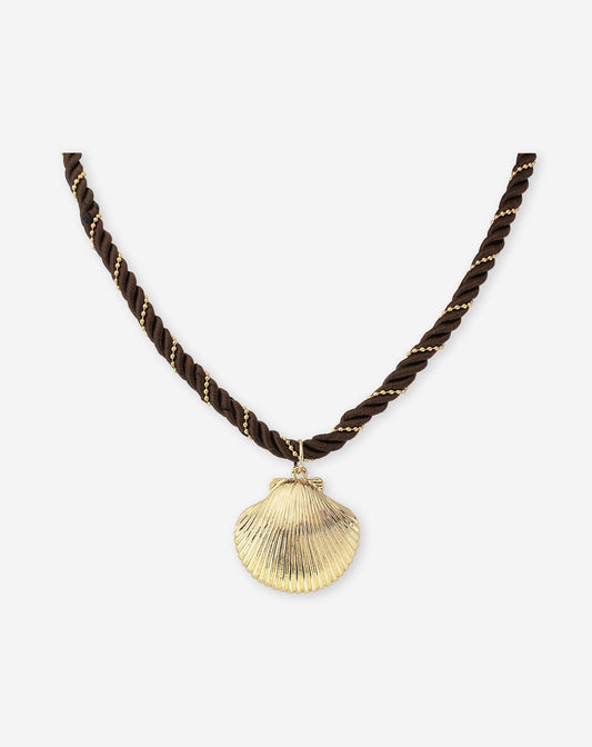 SEASHELL DOTS CORD NECKLACE BRUIN