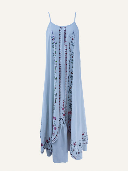 Sophie | Bloemenprint Mouwloze Maxi Jurk voor Vrouwen
