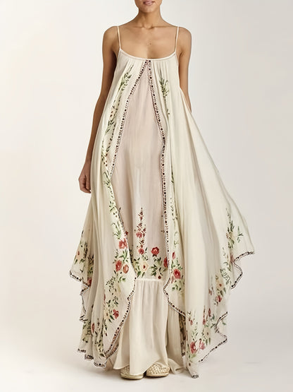 Sophie | Bloemenprint Mouwloze Maxi Jurk voor Vrouwen