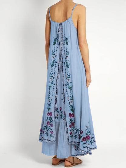 Sophie | Bloemenprint Mouwloze Maxi Jurk voor Vrouwen