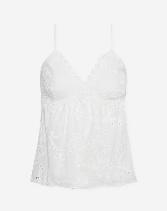 BRODERIE CAMI TOP WIT