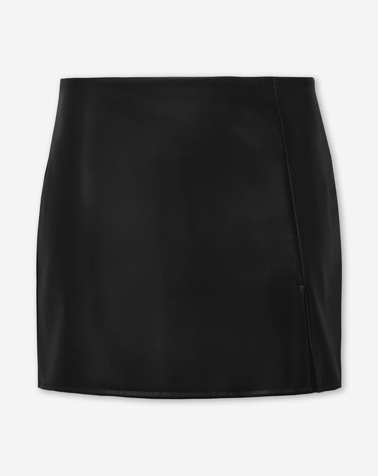 LINA FAUX LEATHER SKORT ZWART