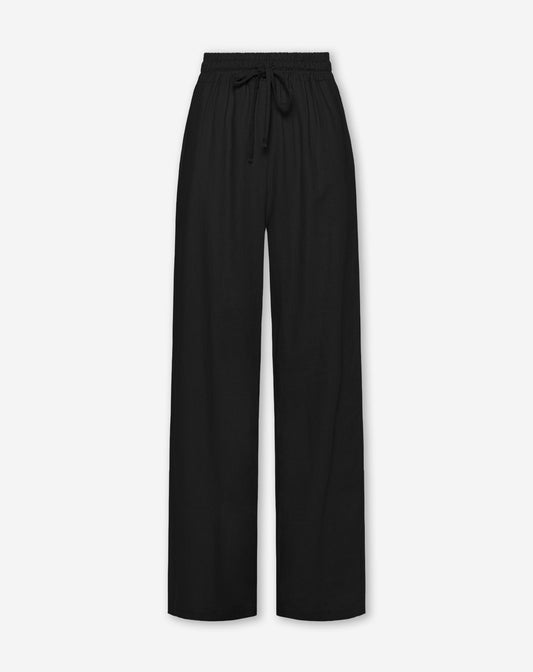 NIA LINEN PANTALON ZWART