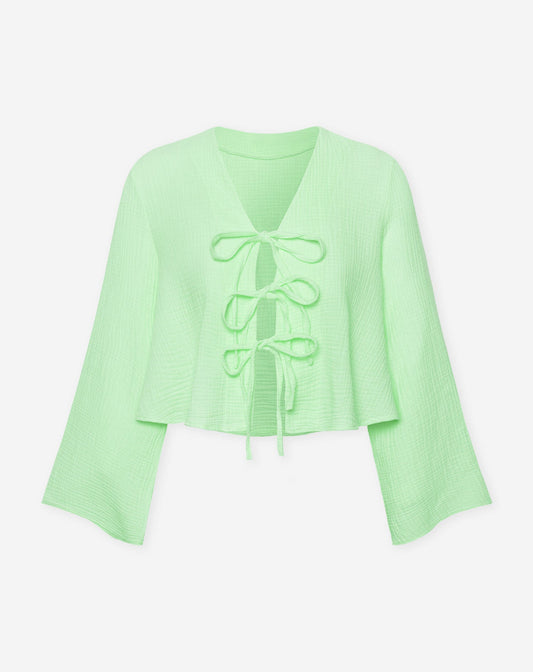 TARA MOUSSELINE TOP PISTACHE
