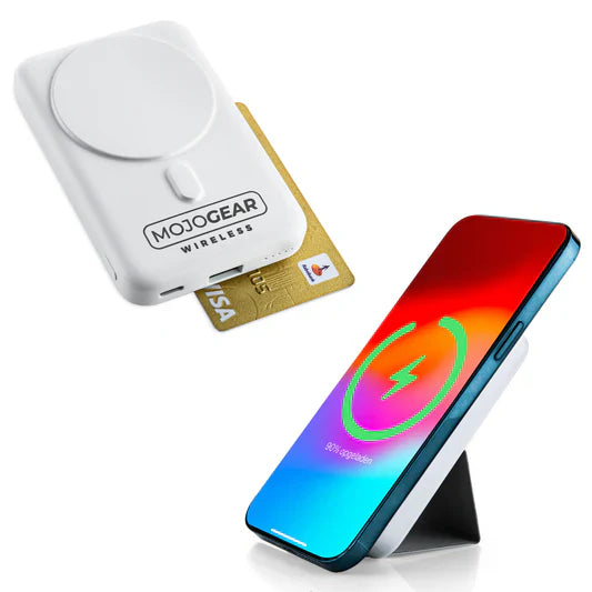 Kabellose magnetische Powerbank in Weiß