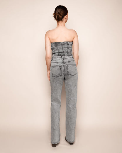SMALL DIAMOND BOOTCUT JEANS GRIJS